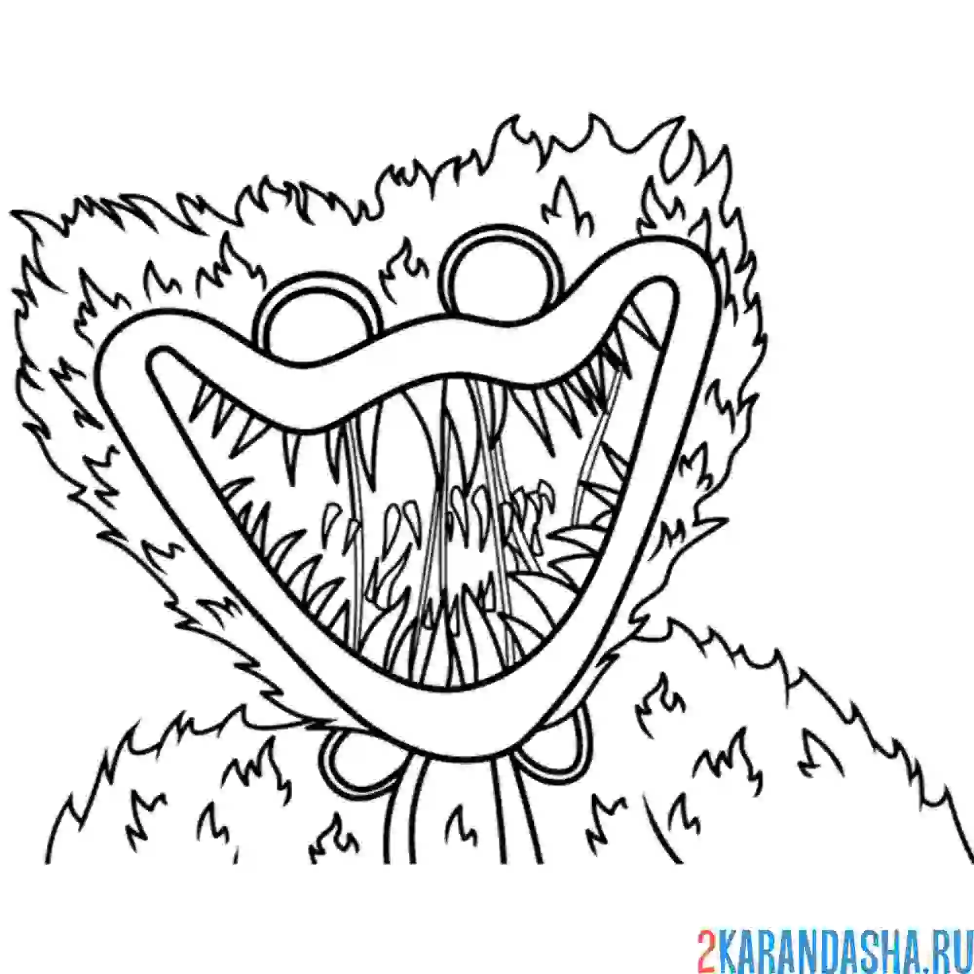 Раскраска устрашающий хагги вагги