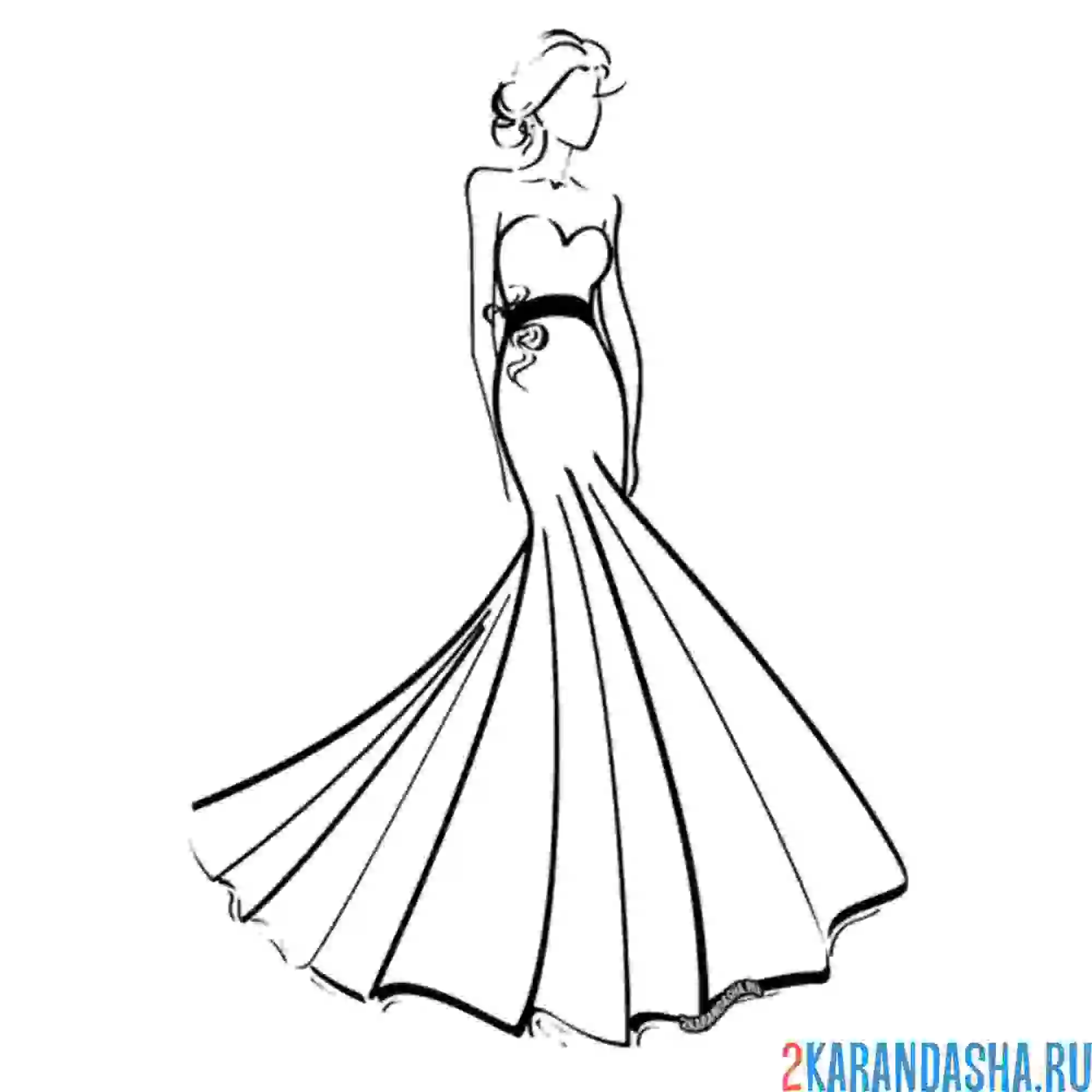 Раскраска вечернее платье