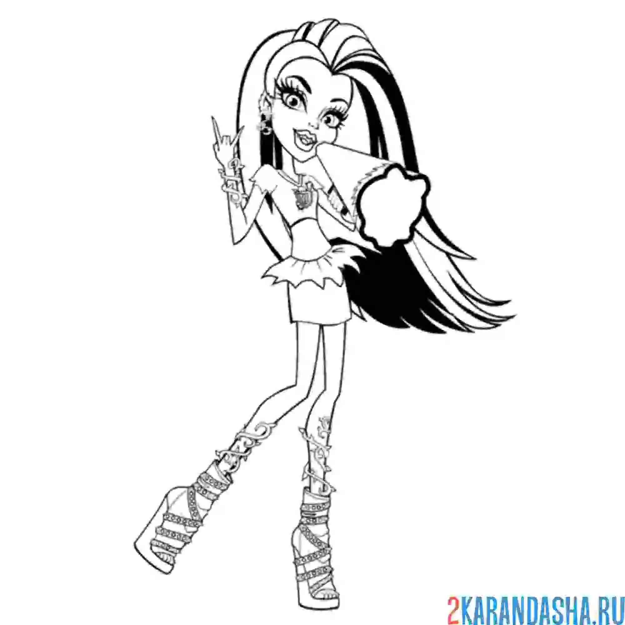 Раскраска венера макфлайтрап с рупором монстр хай