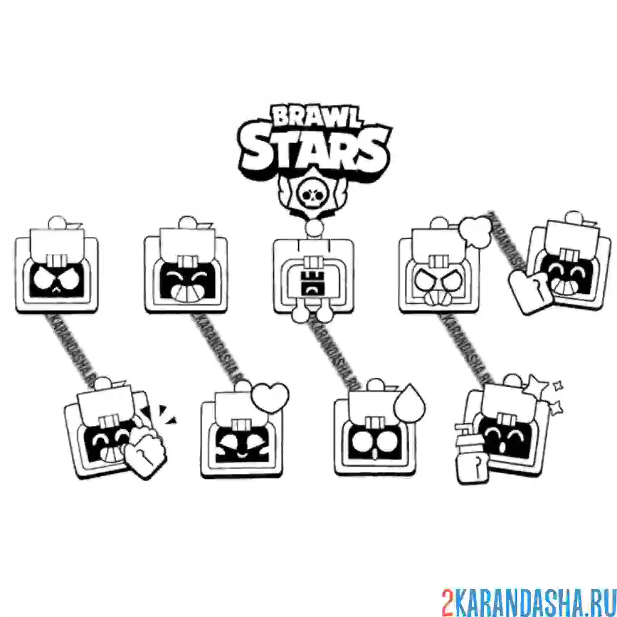 Раскраска все пины эш эмодзи