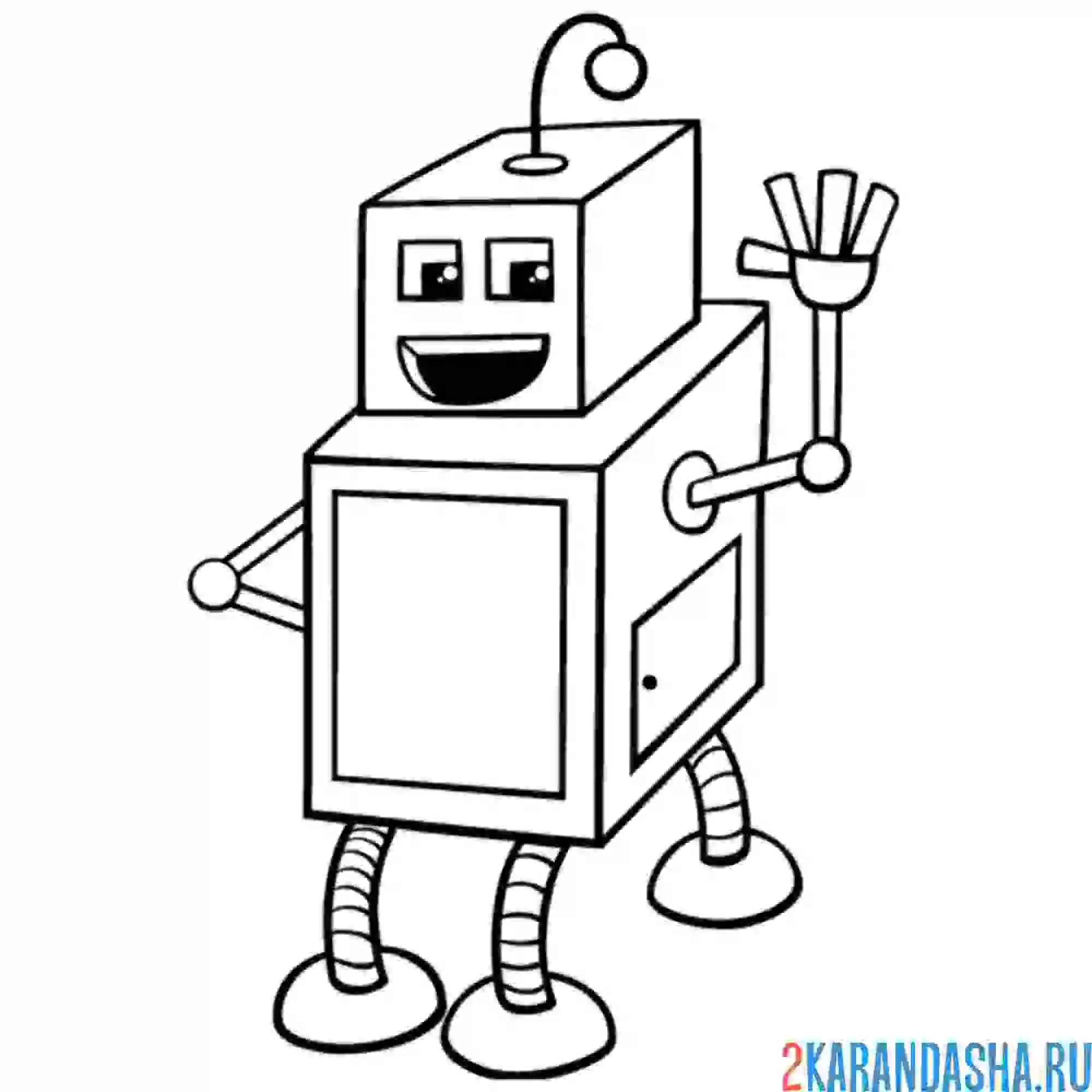 Раскраска ящик робот