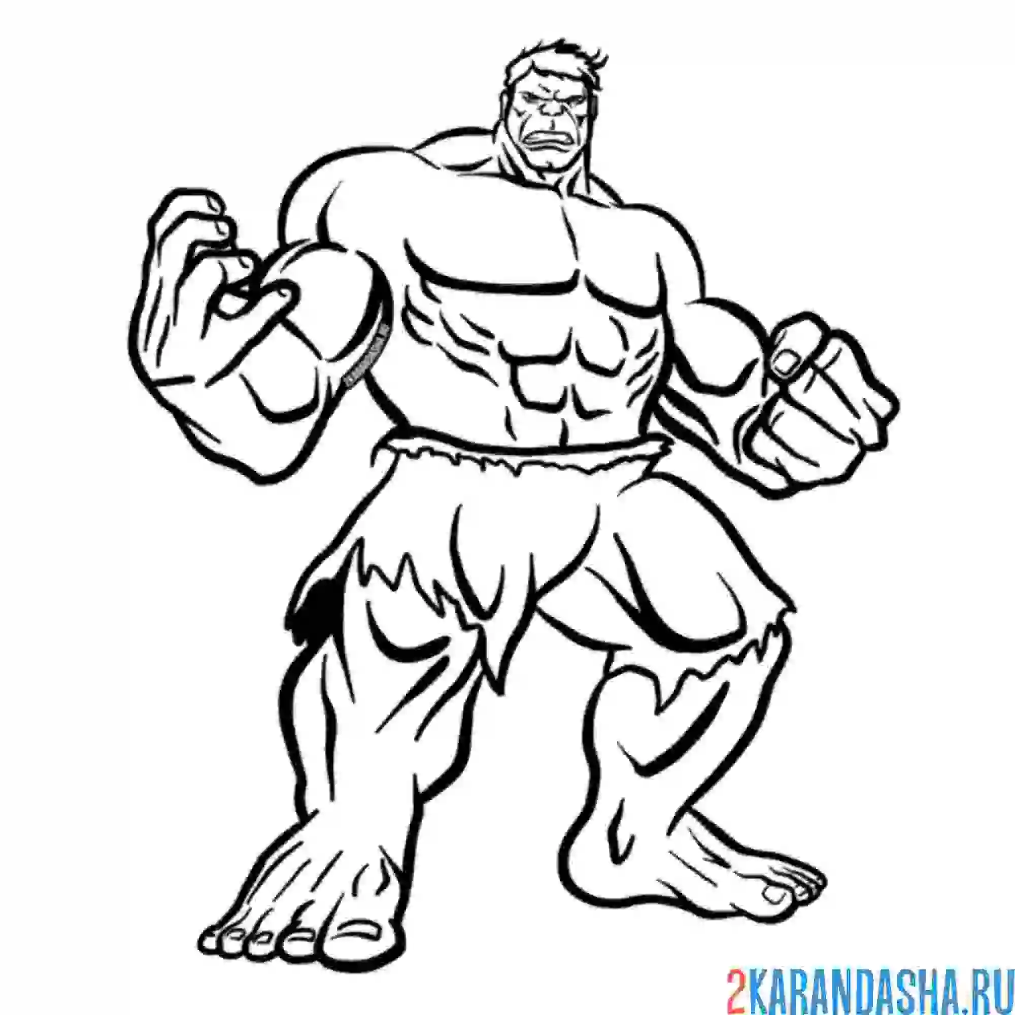 Раскраска зеленый халк