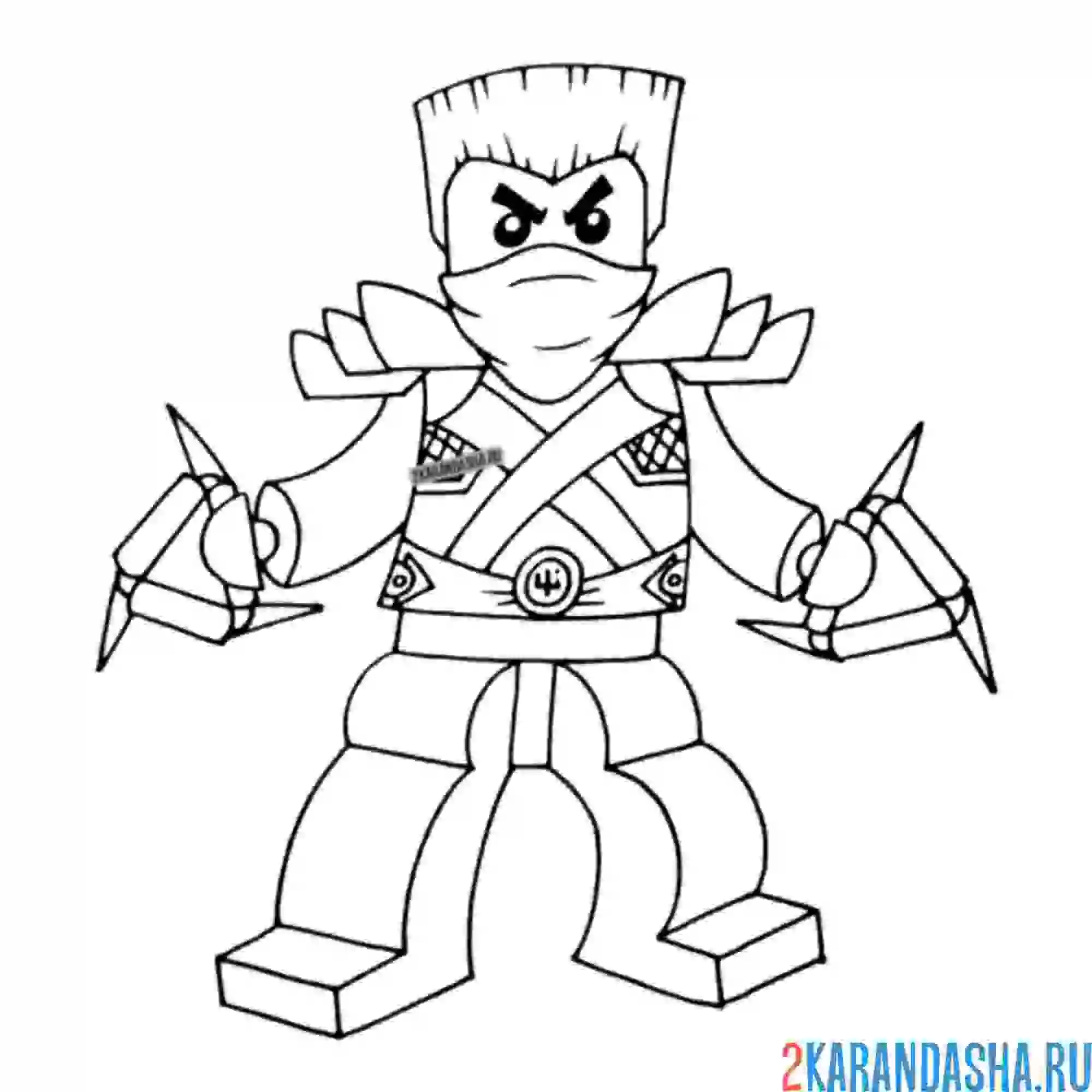 Раскраска зейн ниндзя в атаке