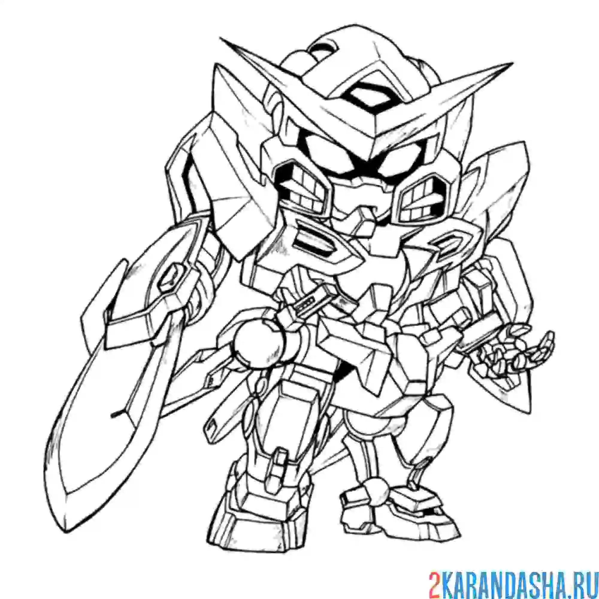 Раскраска злой робот