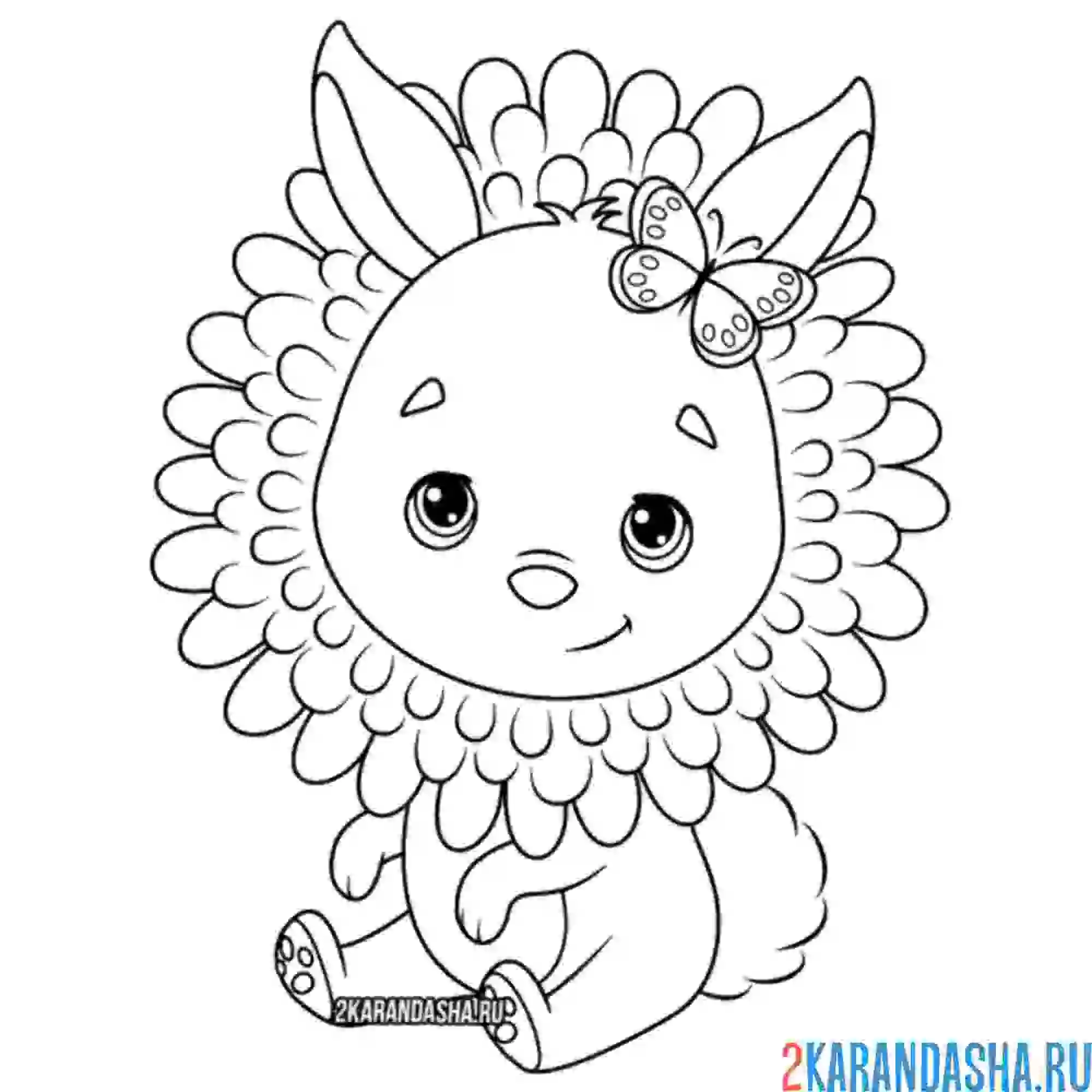 Раскраска звереныш одуванчик