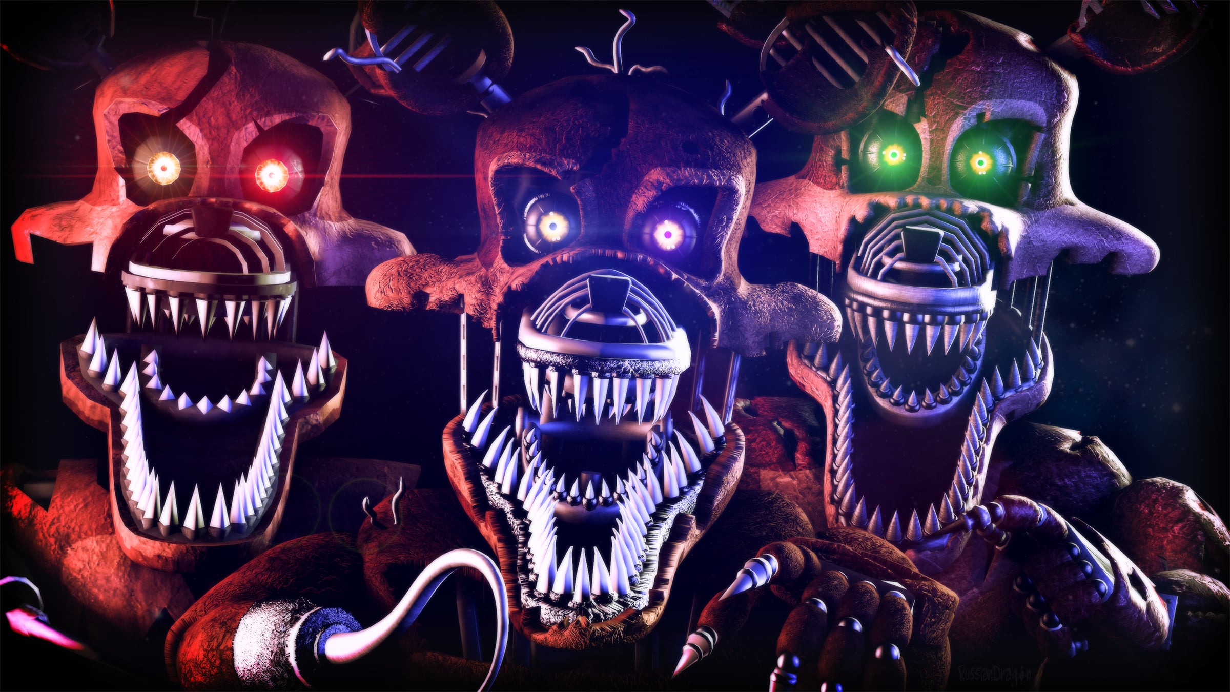 Фнаф 4 стим. Найтмер Фокси. FNAF Nightmare Foxy. Кошмарный Бонни и кошмарный Фокси.