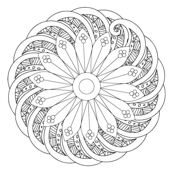 пример раскраски мандала защиты