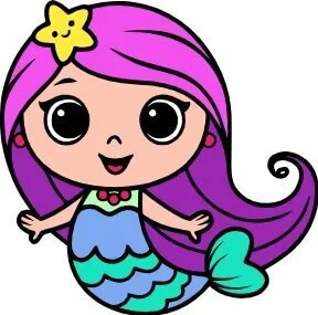 пример раскраски легкая раскраска русалка