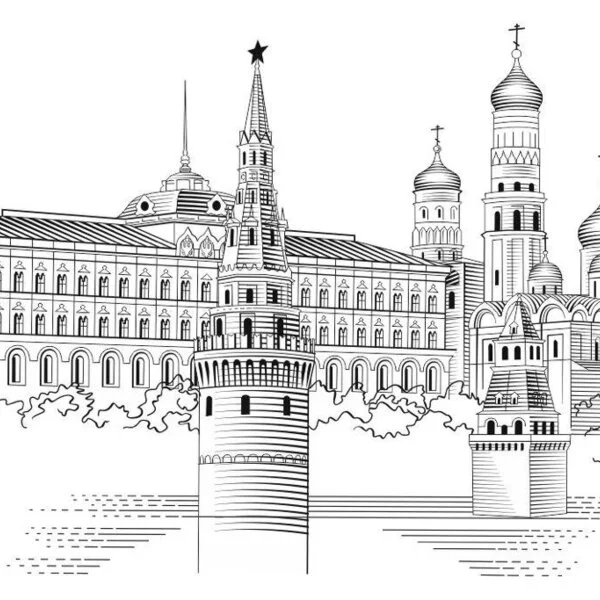 пример раскраски москва вид на реку