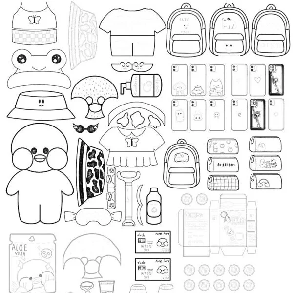 пример раскраски аниме девочка с кошечкой