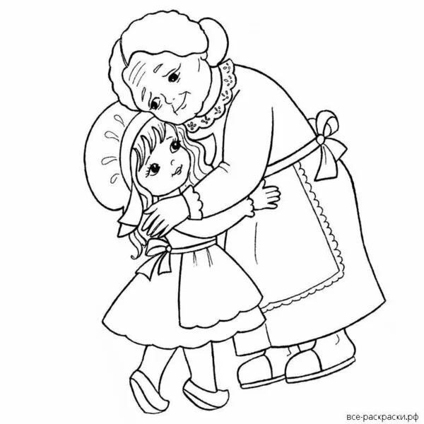пример раскраски сказка красная шапочка